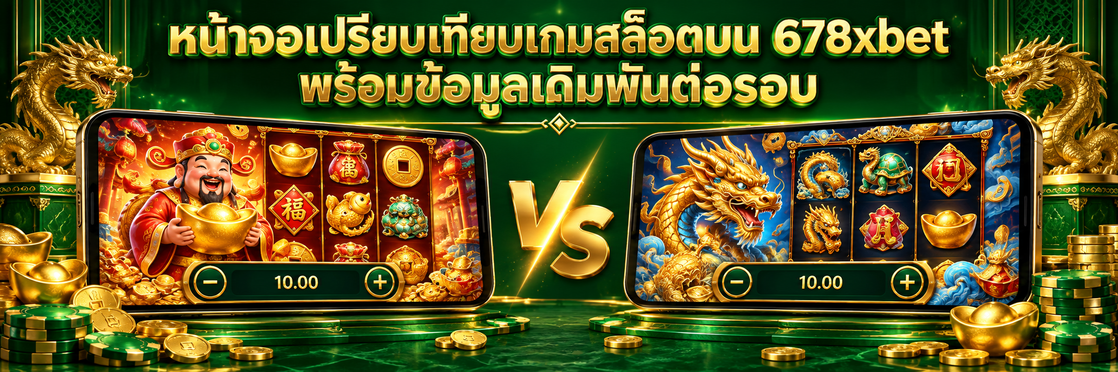 หน้าจอเปรียบเทียบเกมสล็อตบน 678xbet พร้อมข้อมูลเดิมพันต่อรอบ